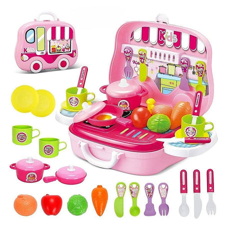 Kitchen Cooking Pretend Play Carry Along Case Playset