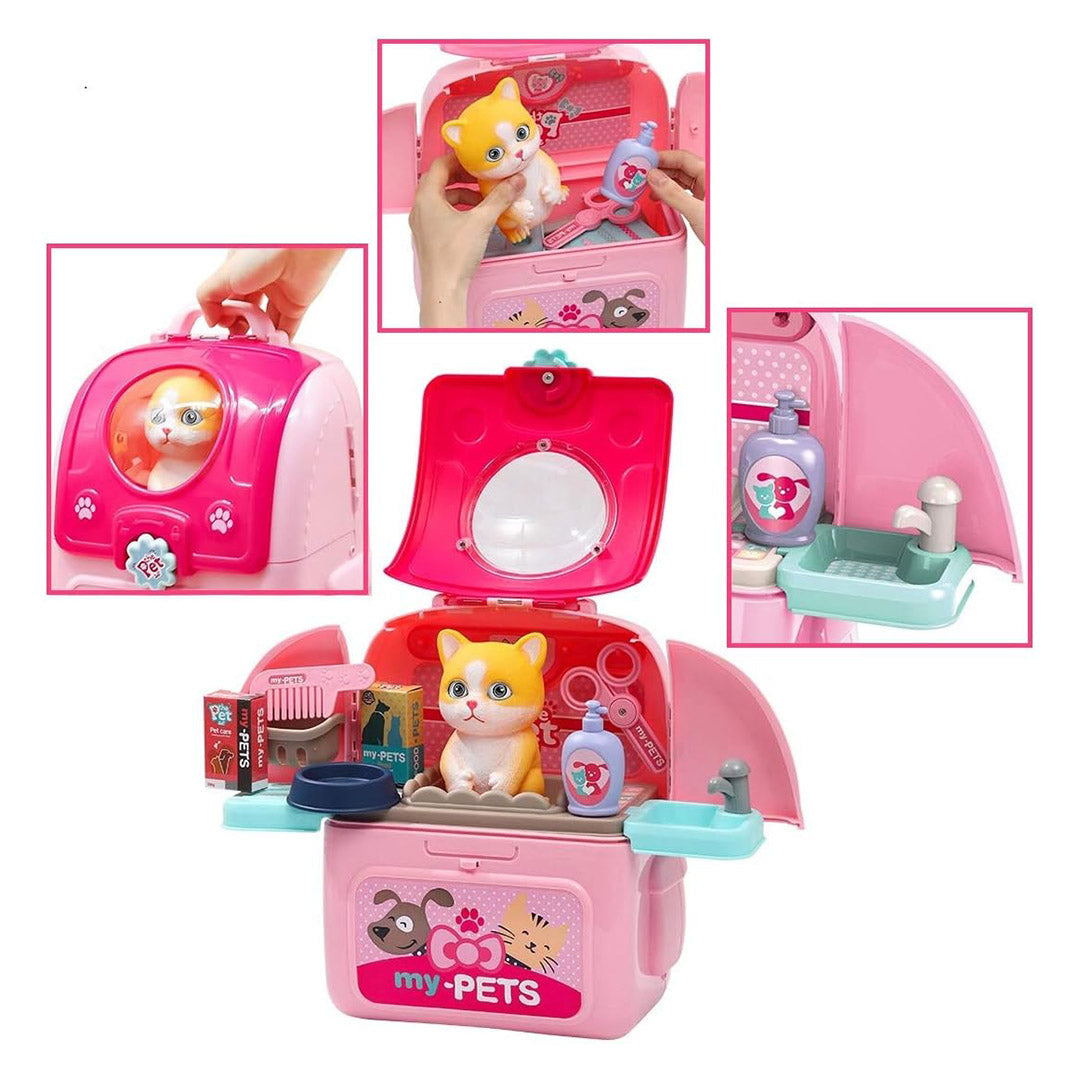 My Pets Backpack Grooming Station Playset - Pink