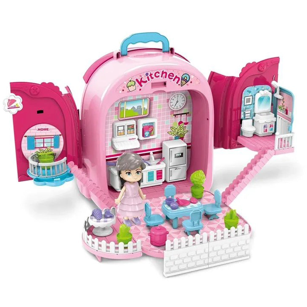 Kitchen Chef Figure & Accessories 3-In-1 Backpack Playset - Pink