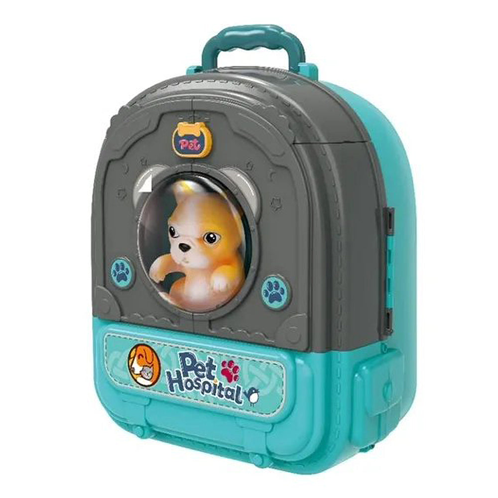 Pet Hospital Backpack With Figure & Accessories Playset - Blue