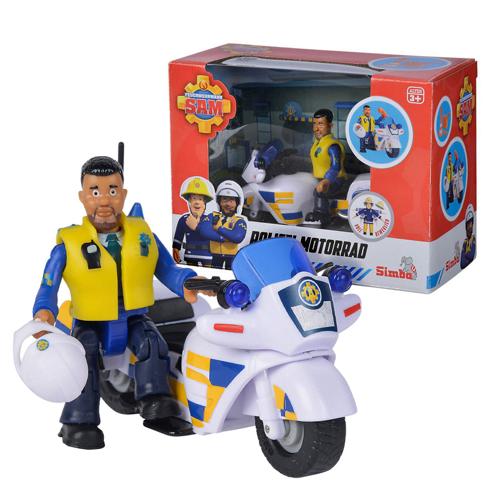 Fireman Sam Police Bike Figure & Vehicle Playset Simba Toys