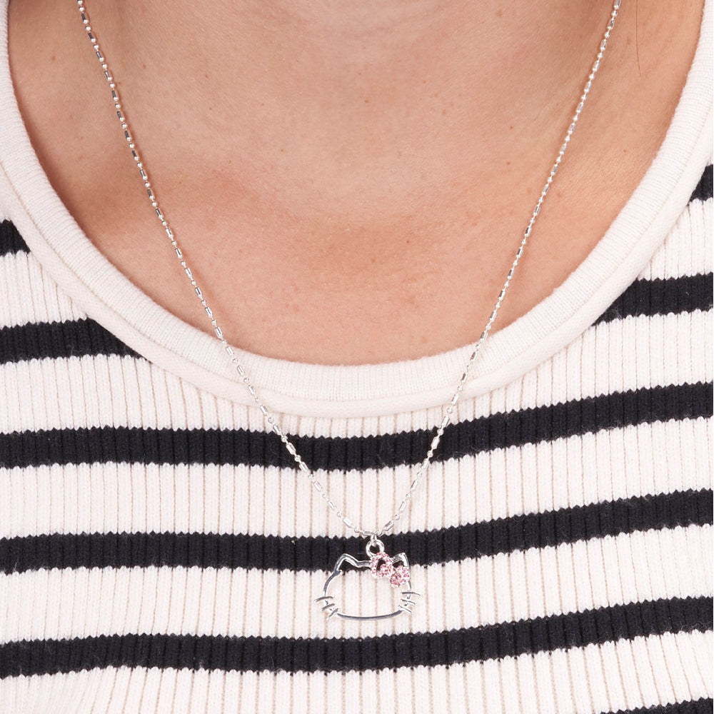 Hello Kitty Jewellery Pink Bow Charm Necklace