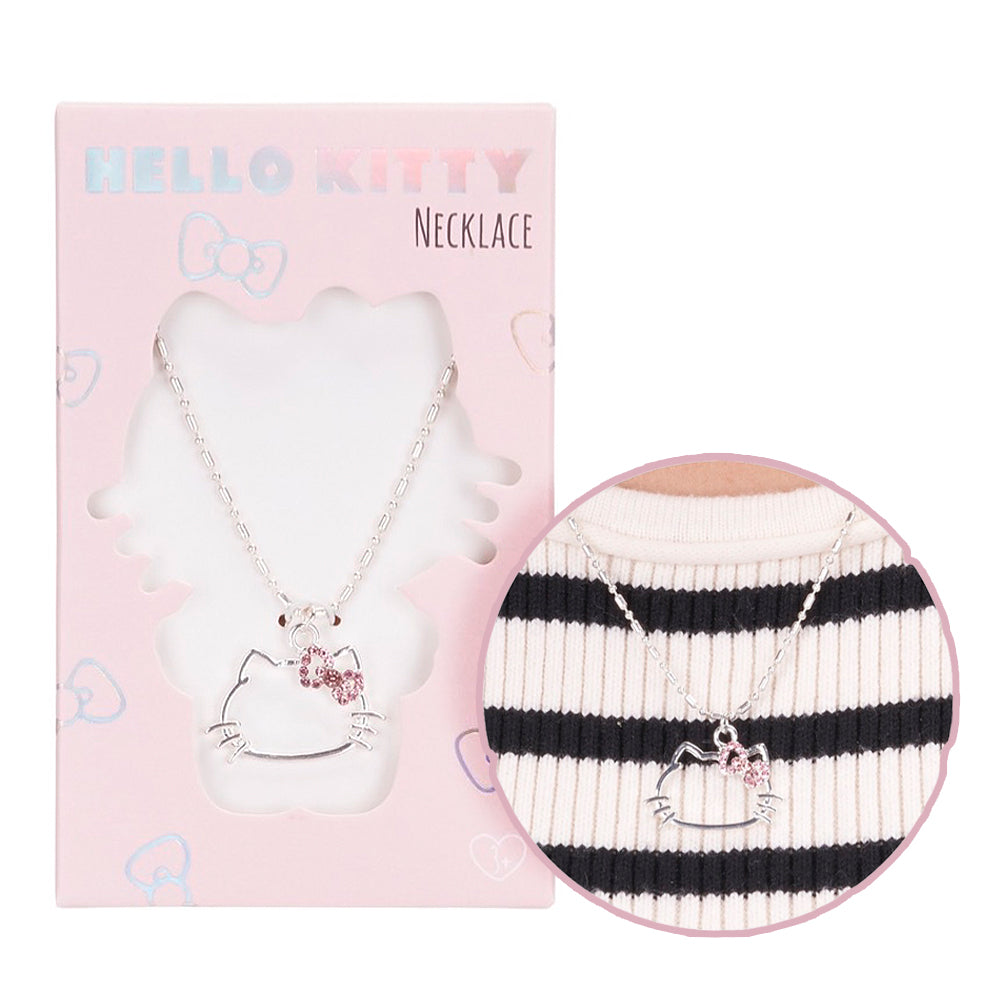 Hello Kitty Jewellery Pink Bow Charm Necklace