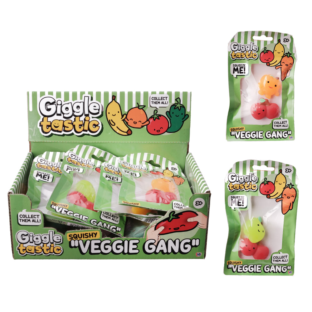 Giggletastic Veggie Gang Squishy Mini Vegetable Fidget Sensory Toy Pack