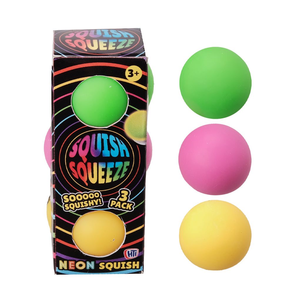 Squish Squeeze Neon Squish Ball 3pk