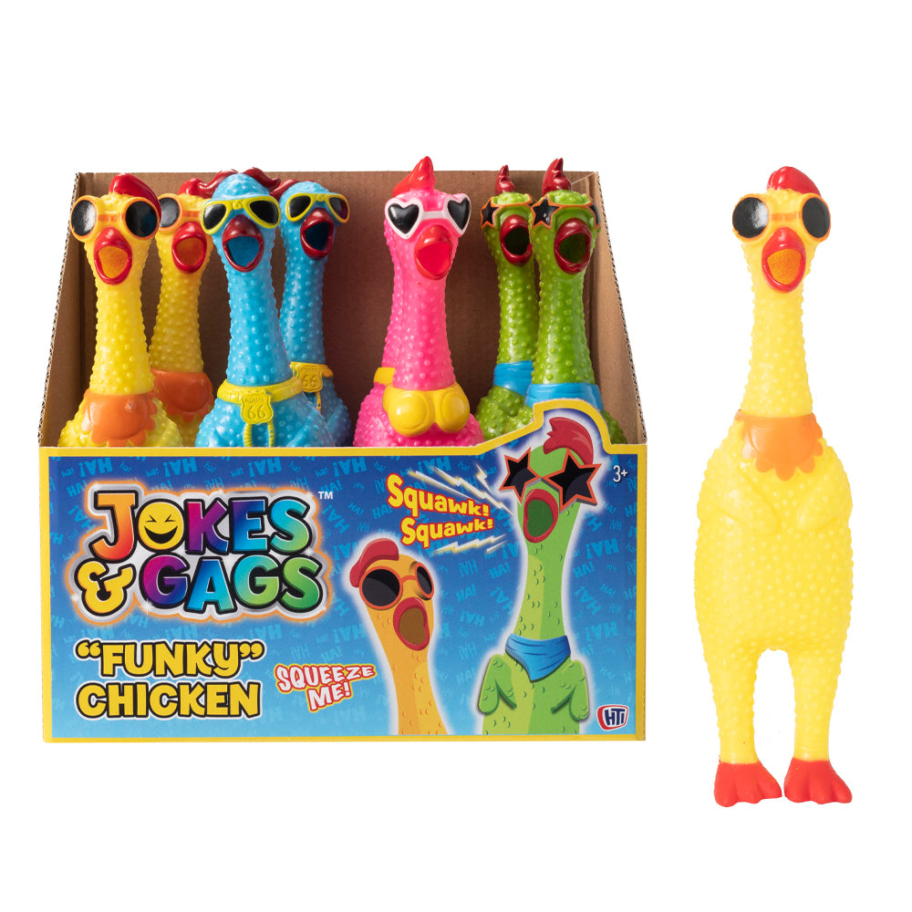 Funky Chicken Squeeze & Squawk Novelty Joke Toy