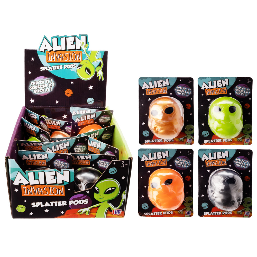 Alien Invasion Splatter Pods Throw Squeeze & Stick Toy