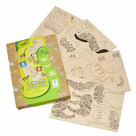 Crayola Make Your Own 3D Wooden Animal Kit