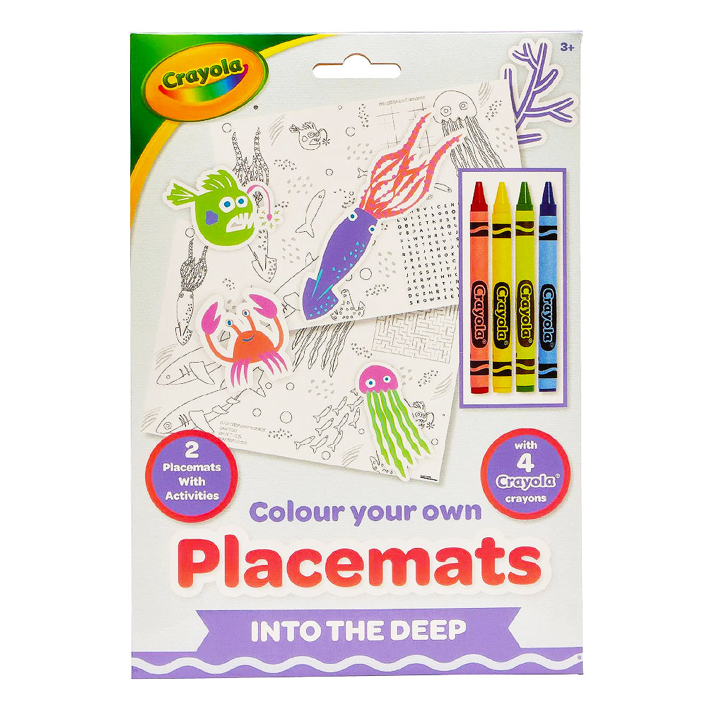 Crayola Colour Your Own Into The Deep Placemats & 4 Crayons