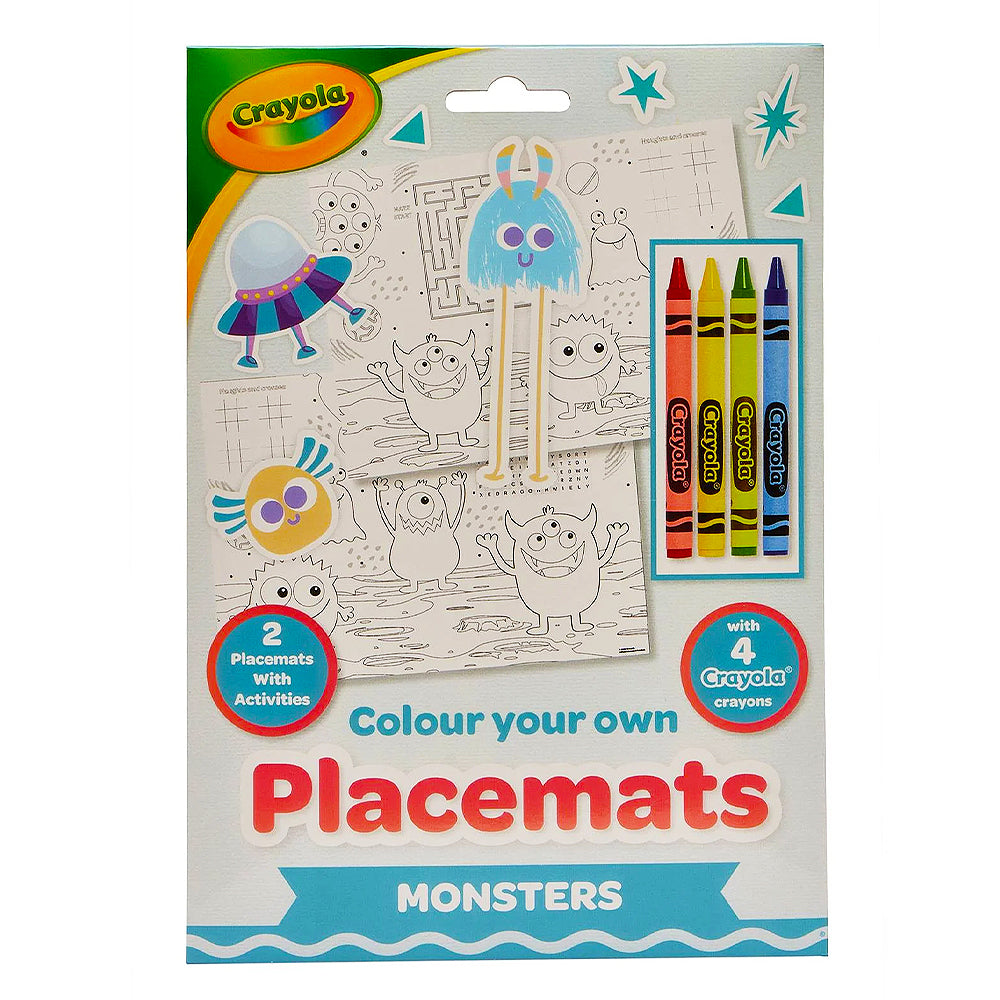 Crayola Colour Your Own Monsters Placemats & 4 Crayons