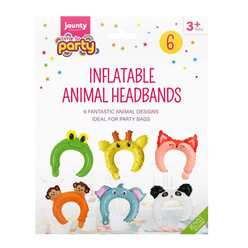Time To Party Inflatable Animal Themed Headbands 6pk