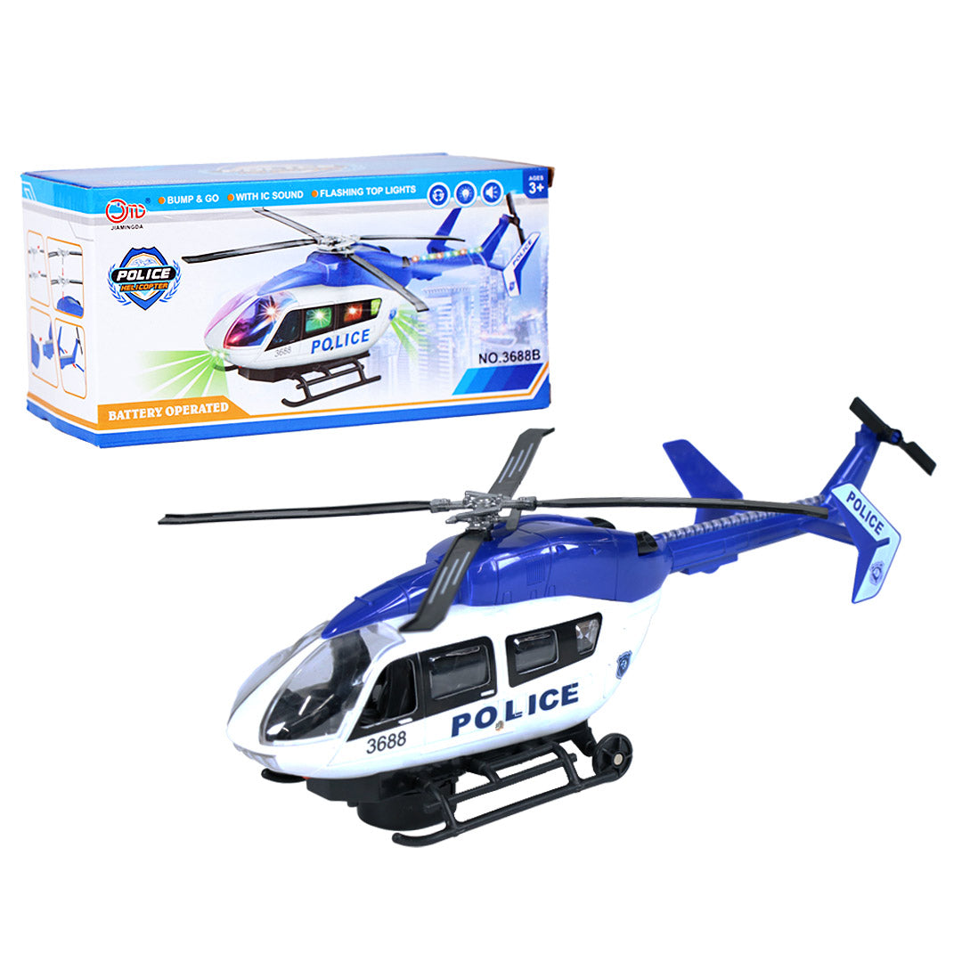 Police Helicopter With Light & Sound Vehicle Toy