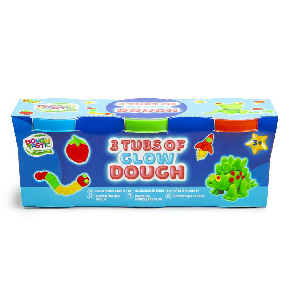 DoughTastic Glow Dough Soft Squidgy Fun 3 Tub Pack – Toys for a Pound