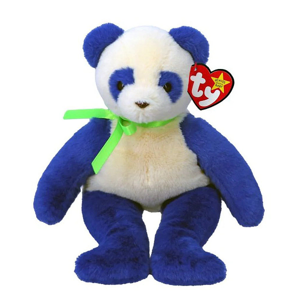 TY Original Beanie Babies 15cm Soft Plush Toy - Domino Panda II