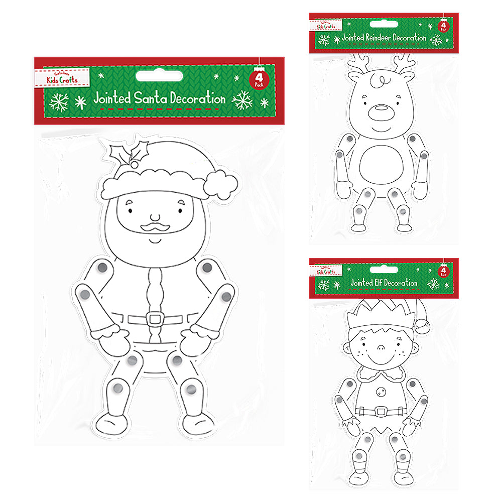 Christmas Jointed Card Decoration 4pk