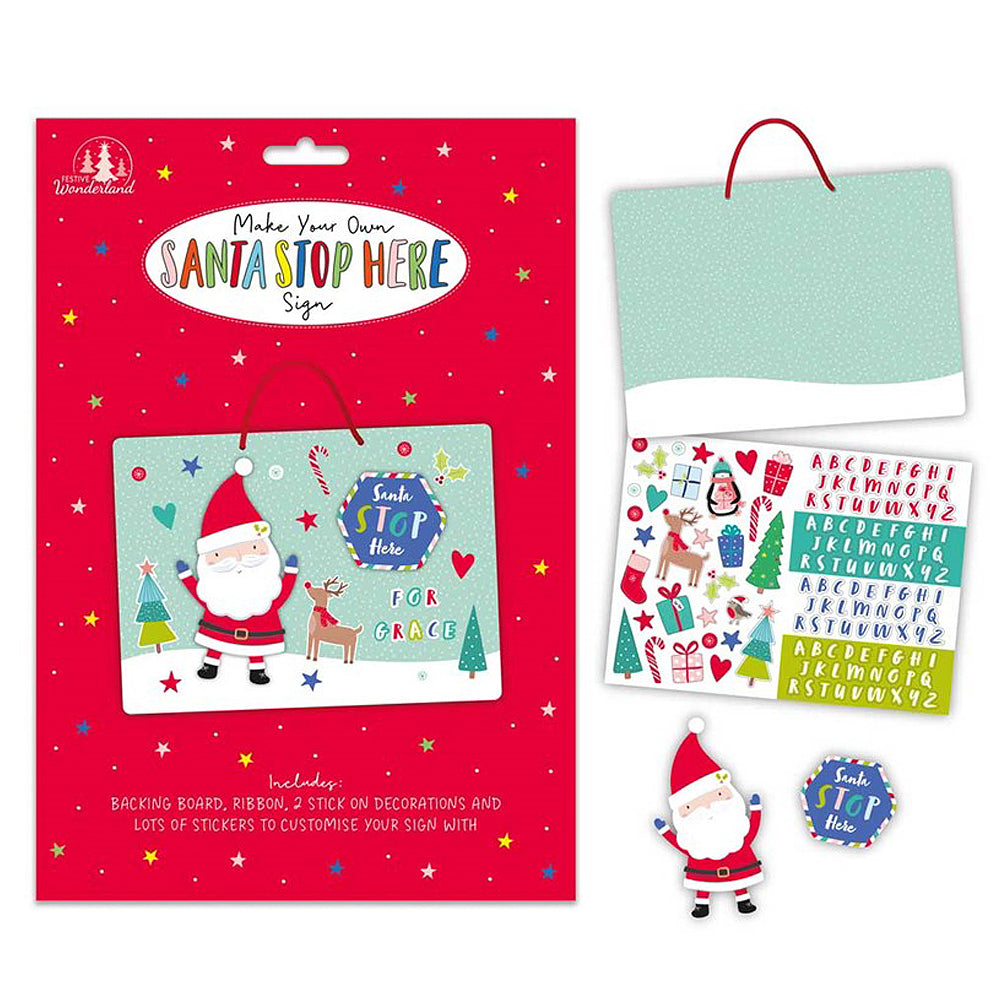 Christmas Make Your Own Santa Stop Here Sign Craft Kit