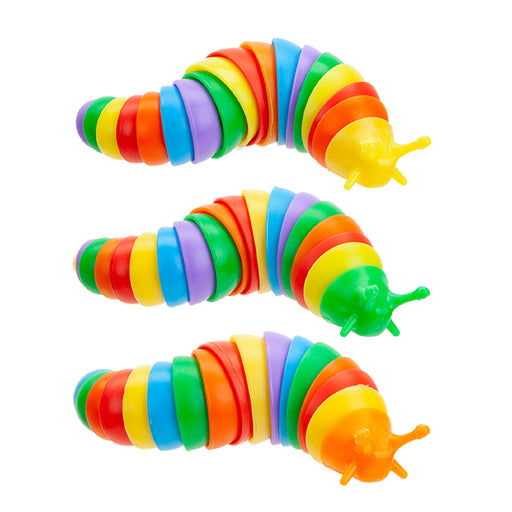 Rainbow Wriggle Slug 12cm Fidget Sensory Toy