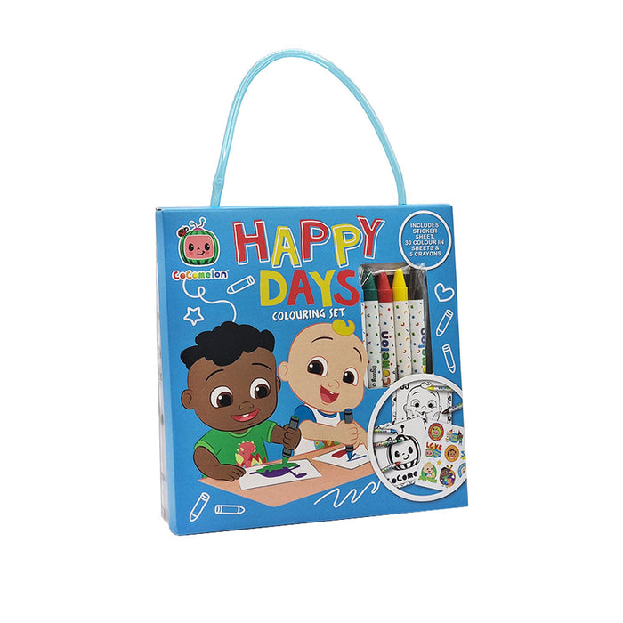 Cocomelon Happy Days On the Go Colouring Set With Crayons