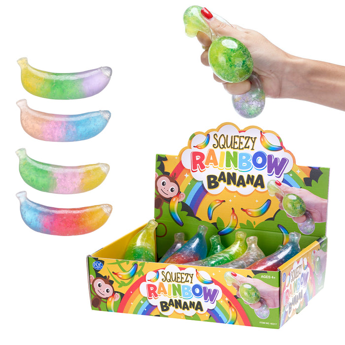 Squeezy Rainbow Banana Fidget Sensory Toy
