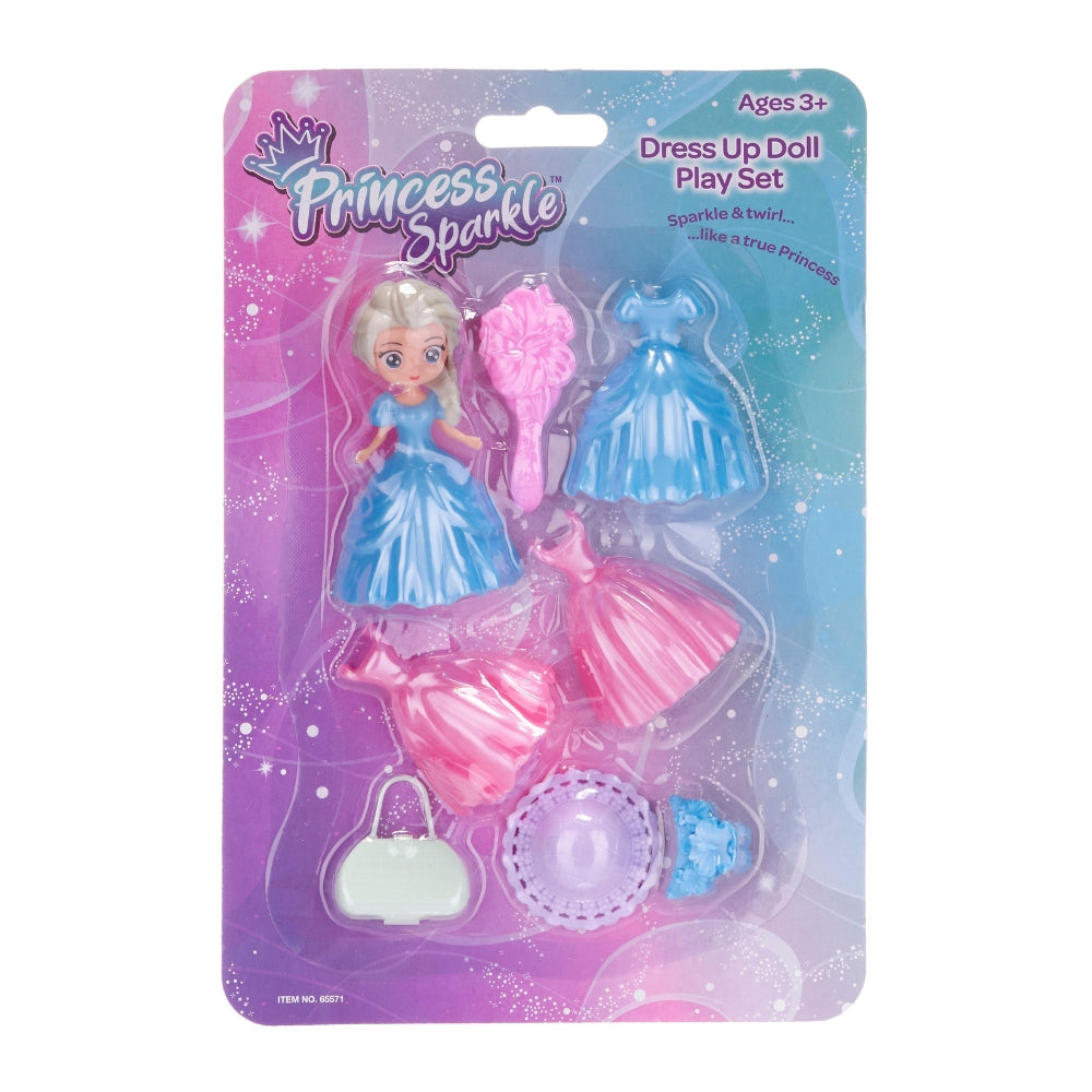 Princess Sparkle Dress Up Doll Play Set With Accessories