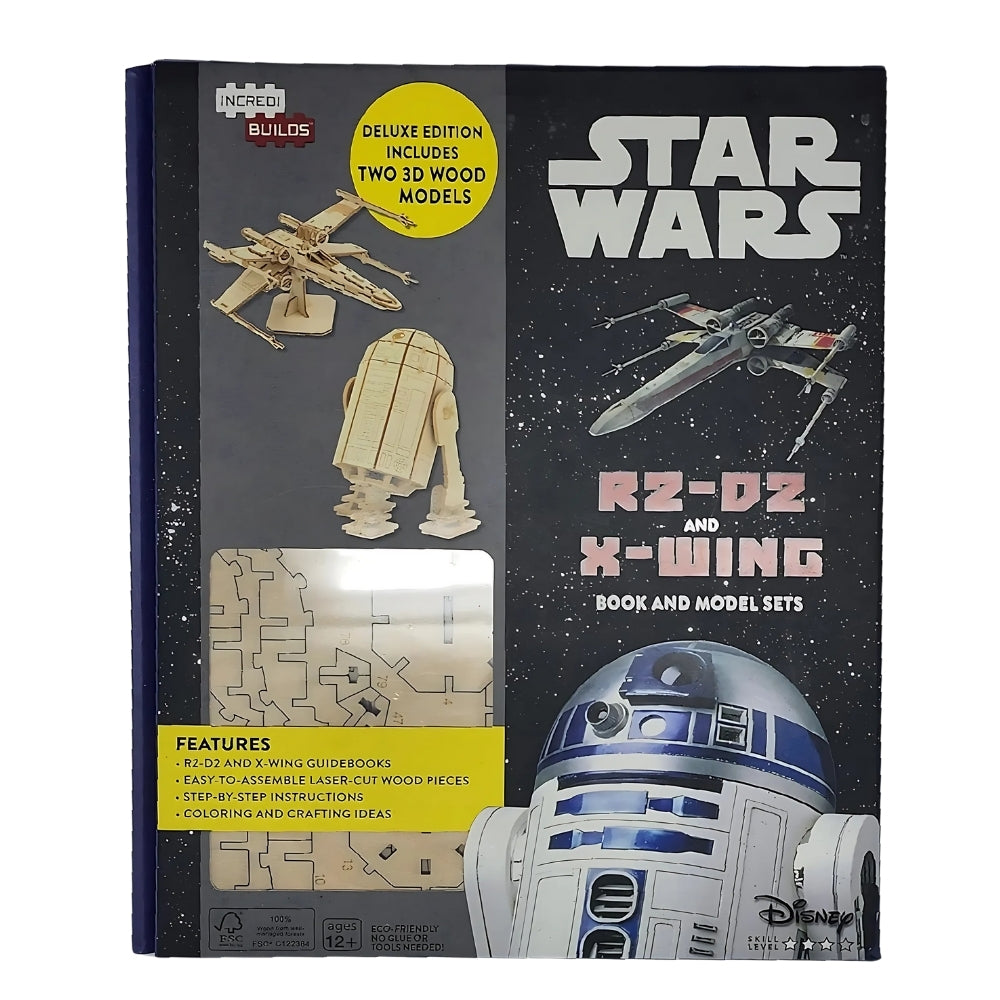 IncrediBuilds Star Wars R2-D2 & X-Wing 3D Wood Model & Book DIY Kit