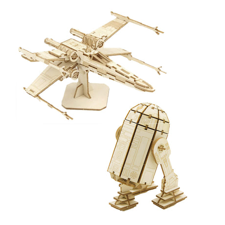 IncrediBuilds Star Wars R2-D2 & X-Wing 3D Wood Model & Book DIY Kit