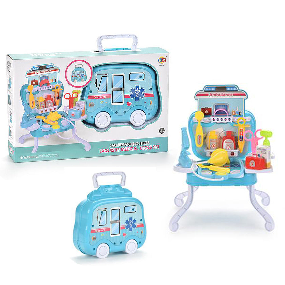 Medical Tools Pretend Play Set In Car Storage Case