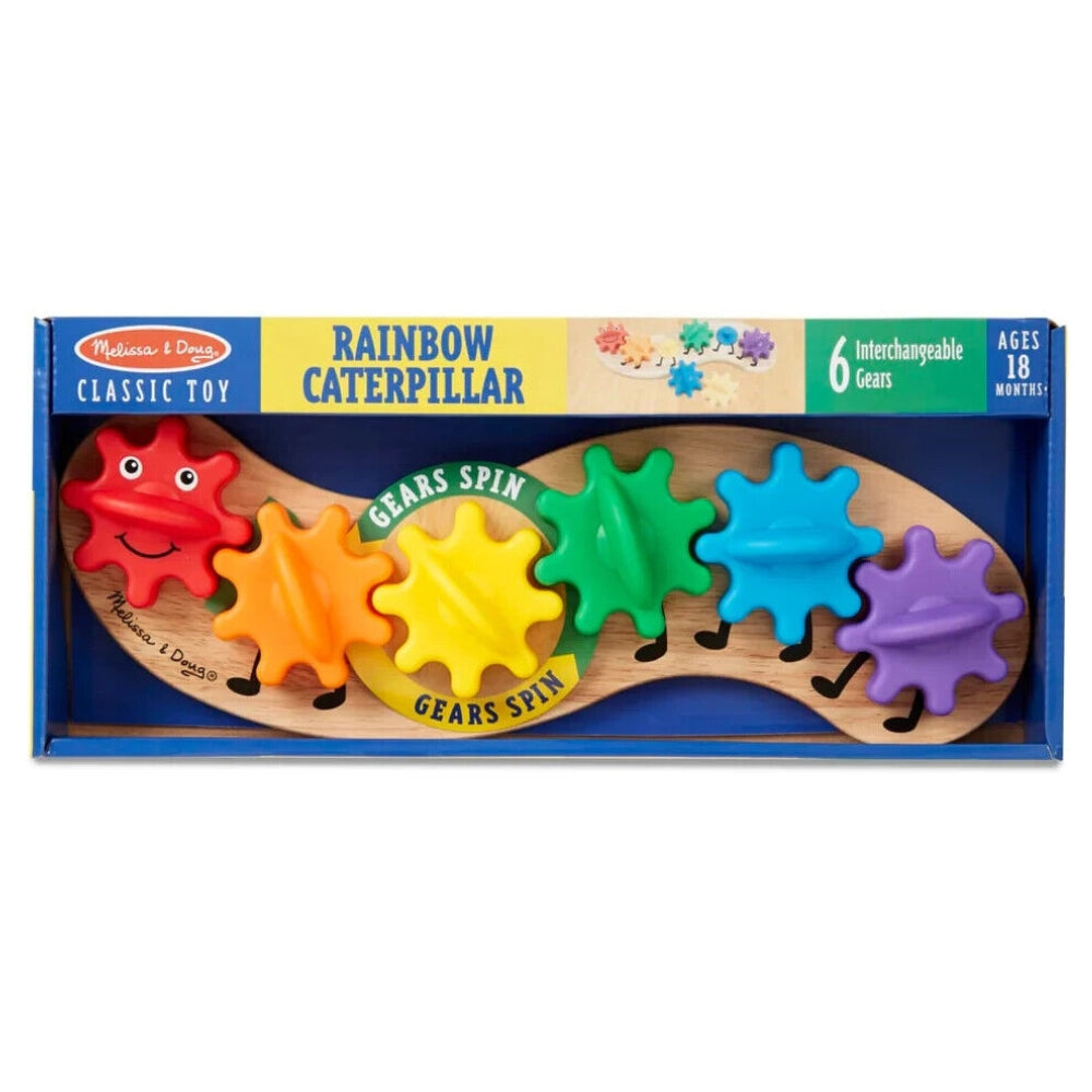 Melissa & Doug Rainbow Caterpillar Gear Spin Classic Toy