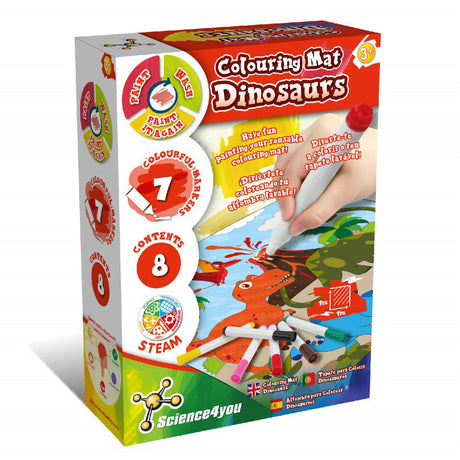 Science4You Dinosaurs Washable Colouring Mat With Markers Playset