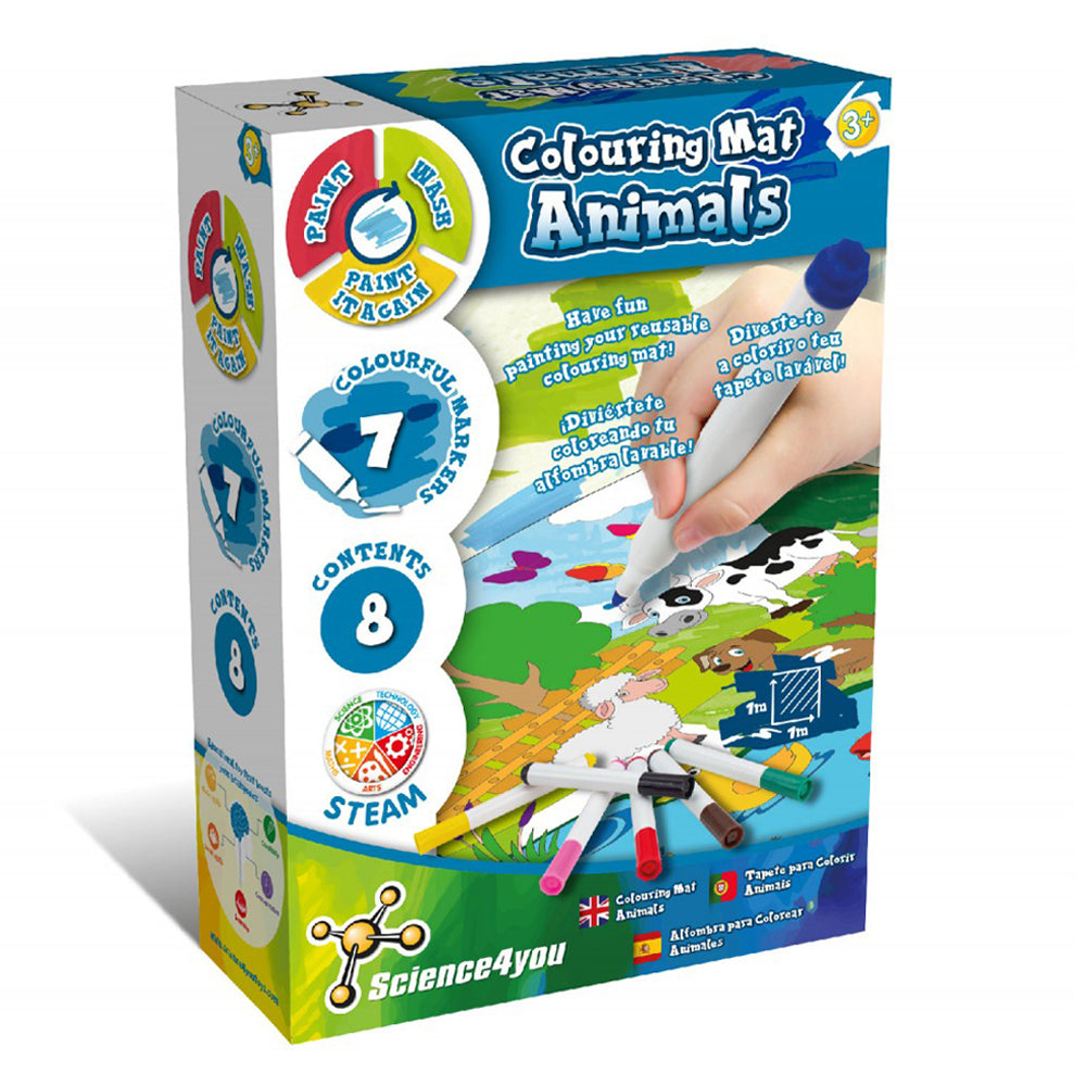 Science4You Animals Washable Colouring Mat With Markers Playset