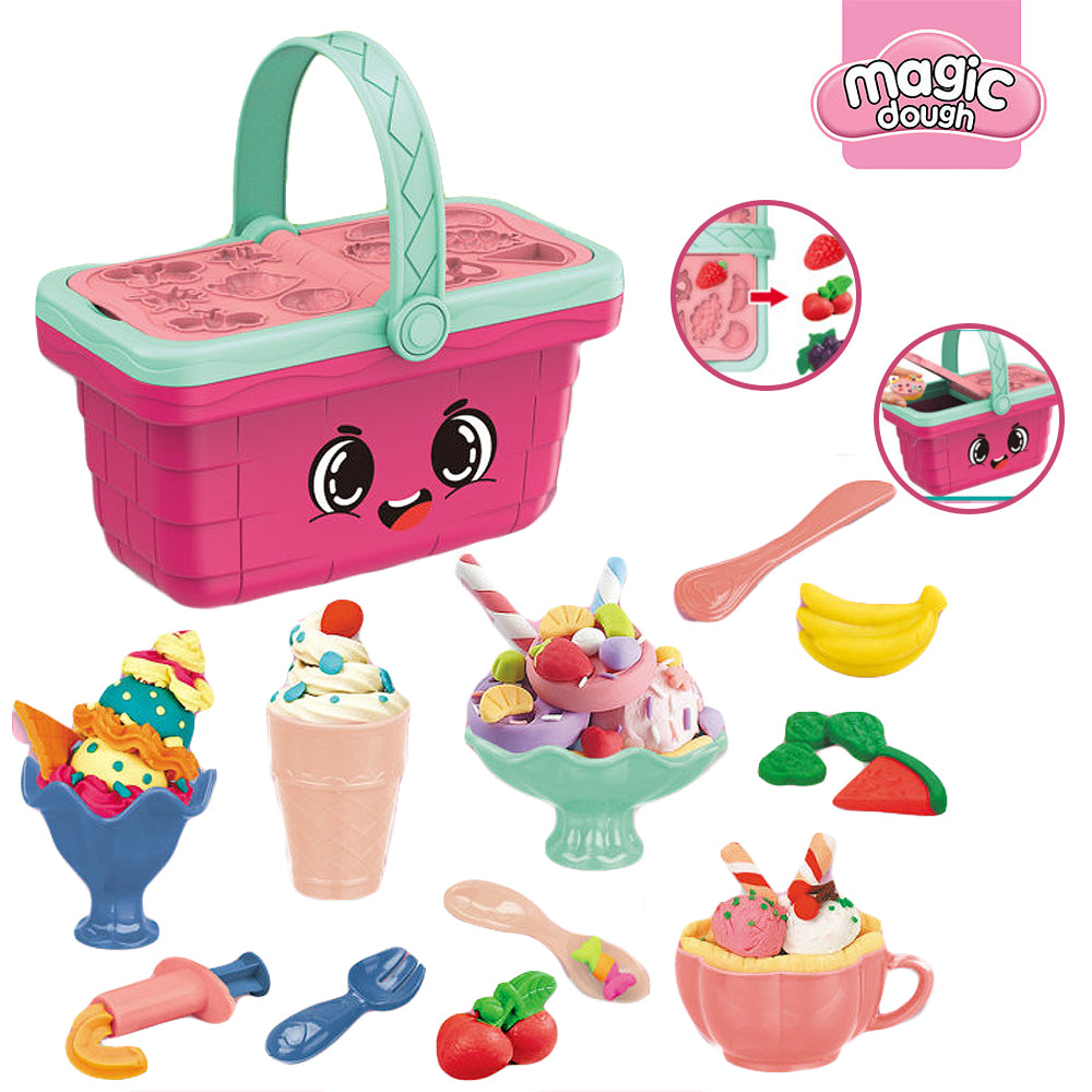 Magic Dough Desserts Picnic Basket 19pc Playset - Pink