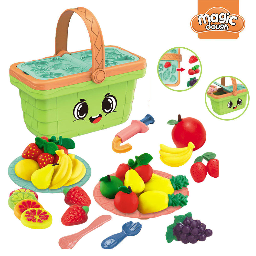 Magic Dough Fruits Picnic Basket 23pc Playset - Green