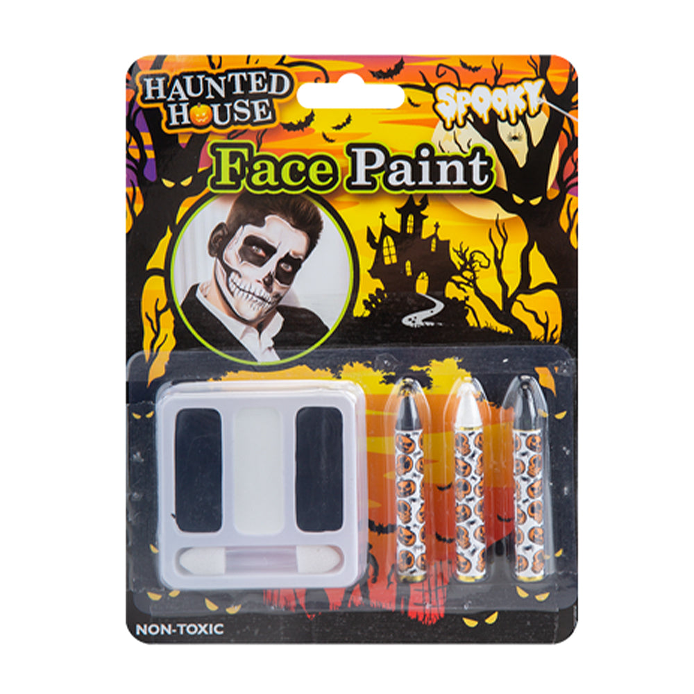 Haunted House Black & White Halloween Face Paint Kit