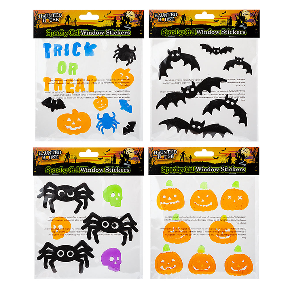 Halloween Spooky Gel Window Sticker Pack 20cm