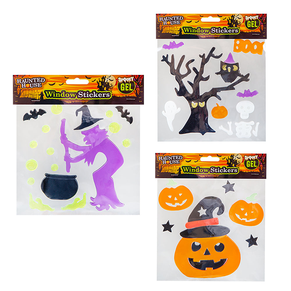 Halloween Gel Window Sticker Pack 20cm