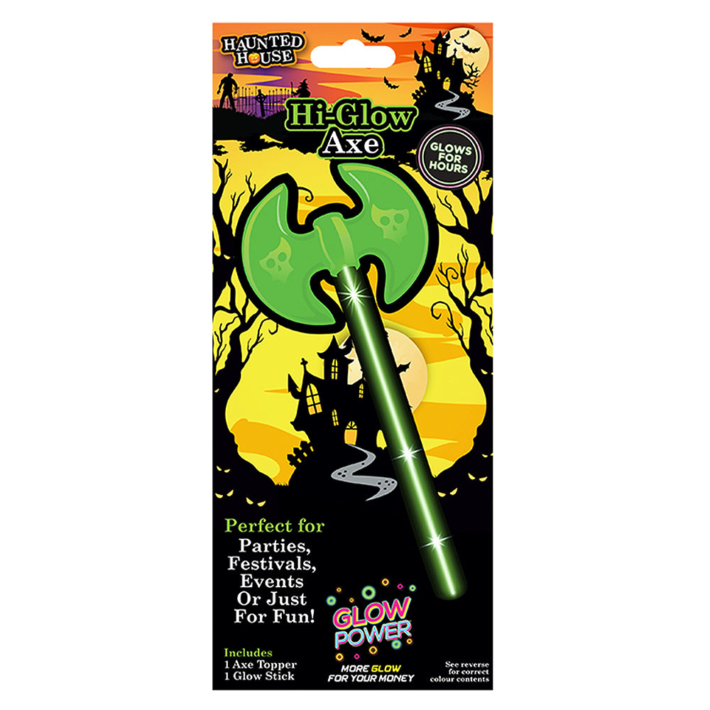 Halloween Party Hi-Glow Light Up Green Axe