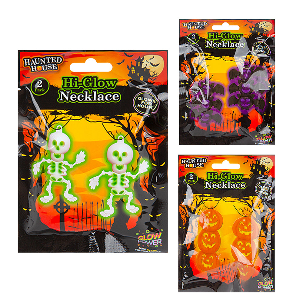 Halloween Party Hi-Glow Light Up Necklace 2pc