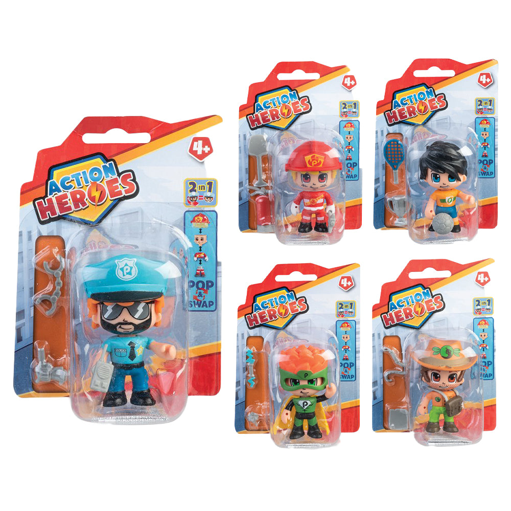 Action Heroes Pop & Swap Mini Play Figure