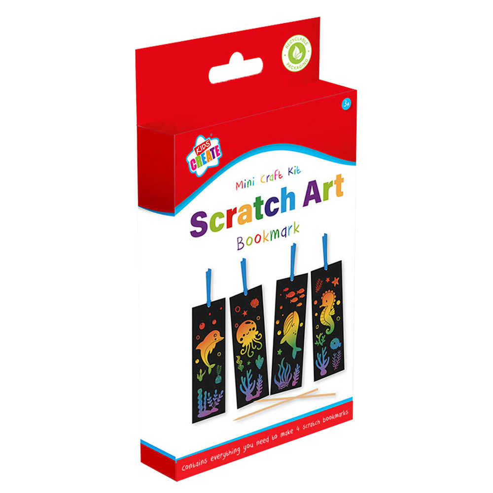 Kids Create Sea Creatures Scratch Art Bookmark Mini Craft Kit