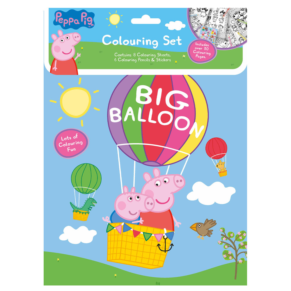 Peppa Pig Colouring Set With Sheets Pencils & Stickers