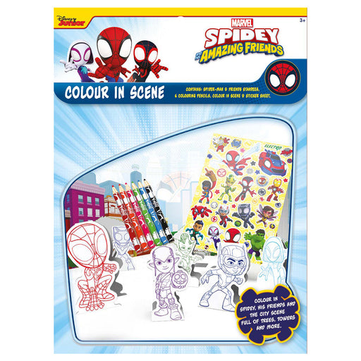 Spider-Man Colour In Scene + Character Standees Pencils & Stickers Playset