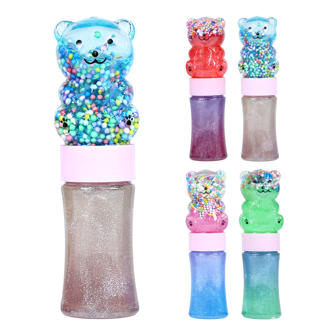 Glitter Bear Slime Tube Fidget Sensory Toy