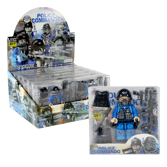 Police Commando DIY Mini Figure With Accessories Toy