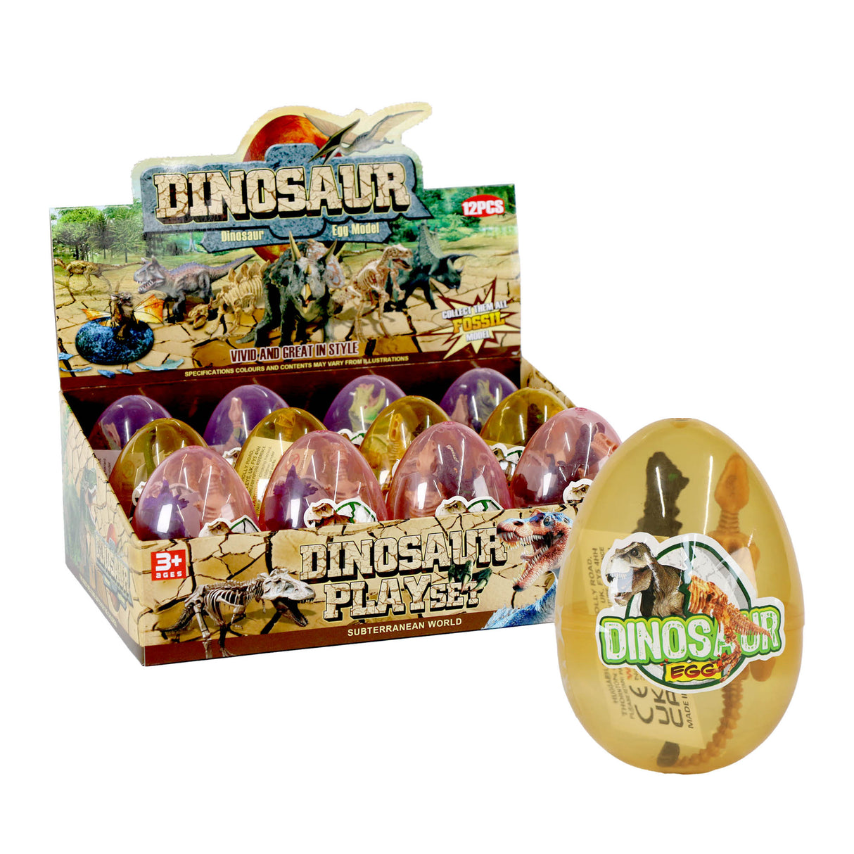 Dinosaur & Skeleton 2pk Figure In Egg Capsule