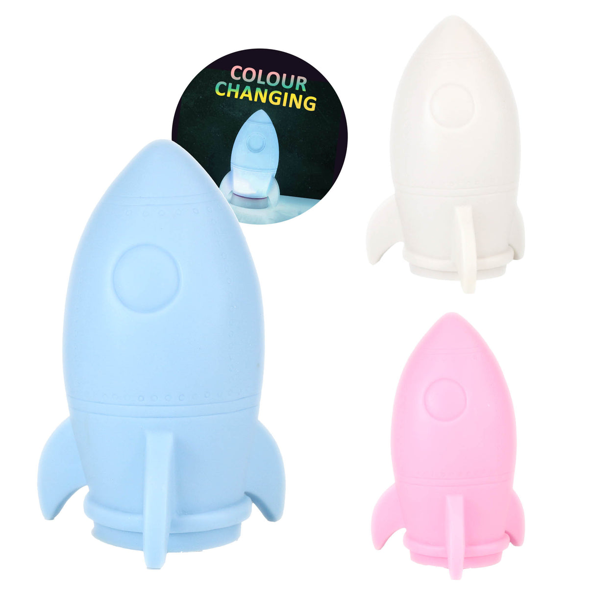 Colour Changing Rocket 14cm Night Light