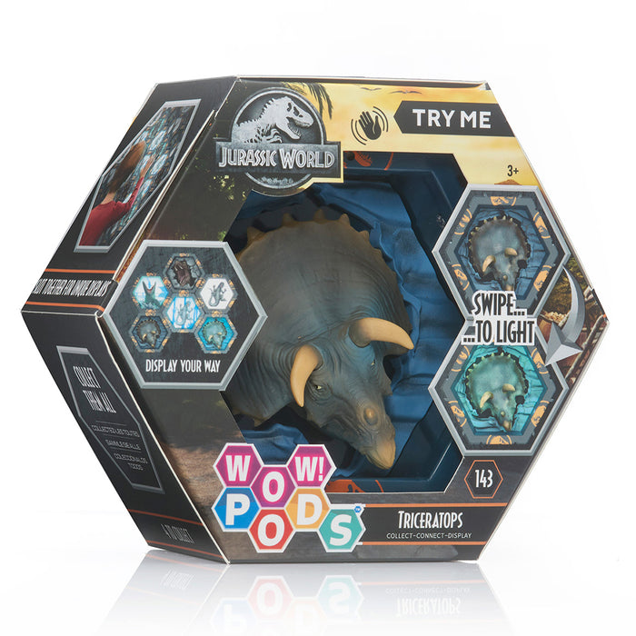 Wow PODs Jurassic World Triceratops Light-Up Collect-Connect-Display Collectible