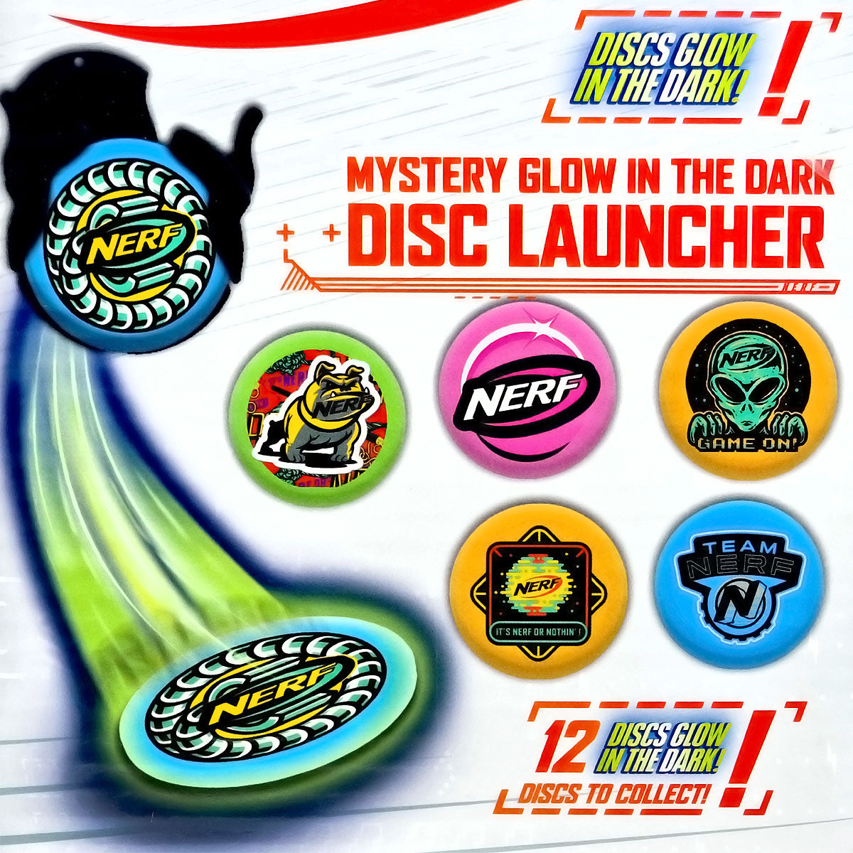 Nerf Mystery Disc Launcher Glow In The Dark Mini Collectible Blind Bag