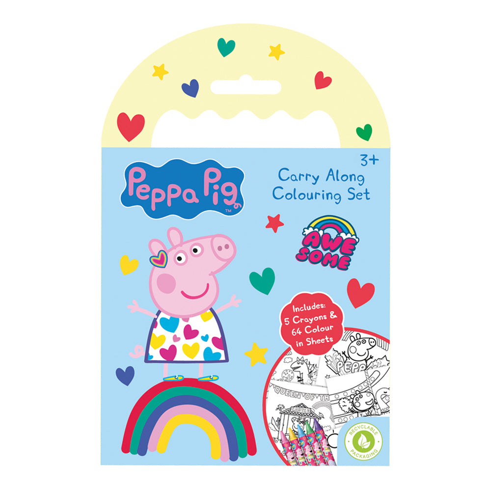 Peppa Pig Carry Along Colouring Set With Crayons