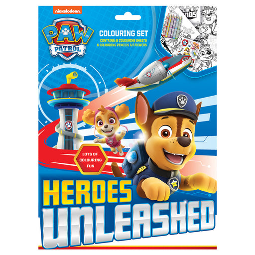 Paw Patrol Colouring Set With Sheets Pencils & Stickers