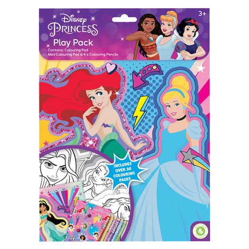 Disney Princess Play Pack With Colouring Pads & Pencils